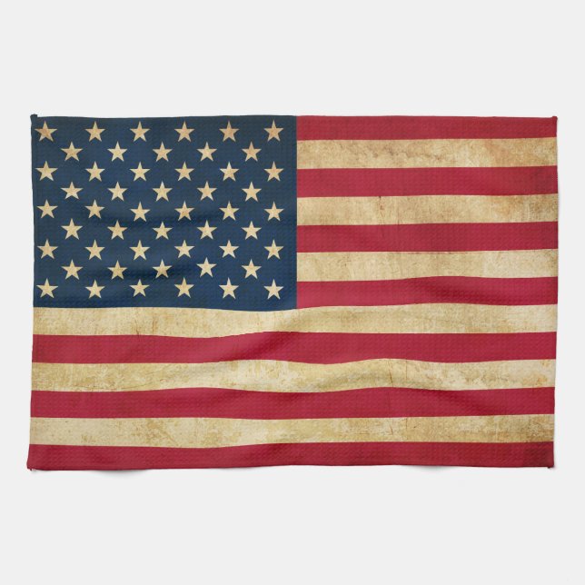Vintage patriotische amerikanische Flagge Handtuch (Horizontal)