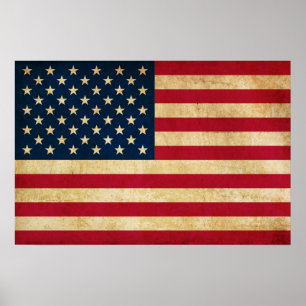 Vintage patriotische amerikanische Flagge Poster