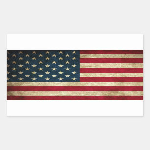 Vintage patriotische amerikanische Flagge Rechteckiger Aufkleber