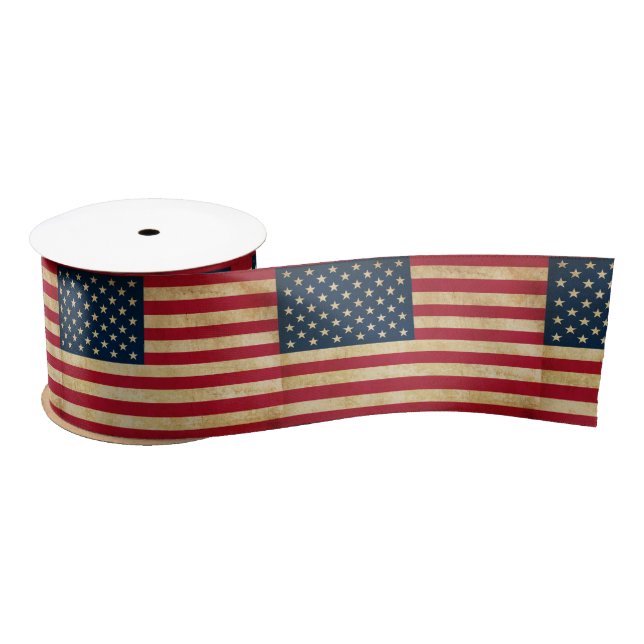 Vintage patriotische amerikanische Flagge Satinband (Spule)
