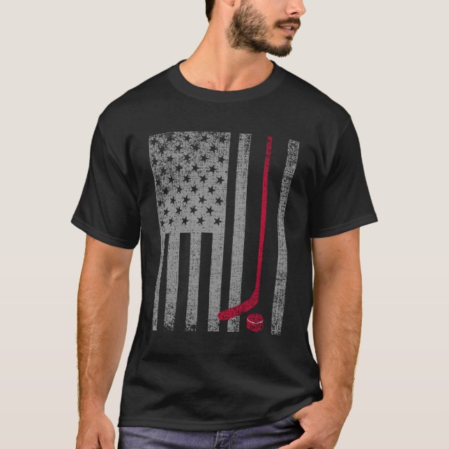 Vintage patriotische amerikanische Flagge T-Shirt (Vorderseite)