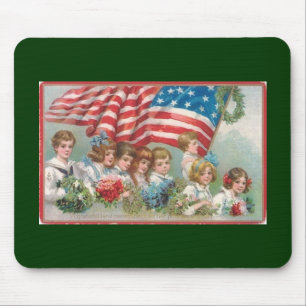 Vintage patriotische amerikanische Kinder Mousepad