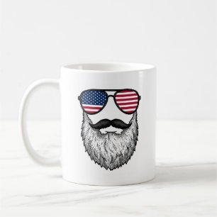 Vintage patriotische Bart-Sonnenbrille Grafik-Shir Kaffeetasse