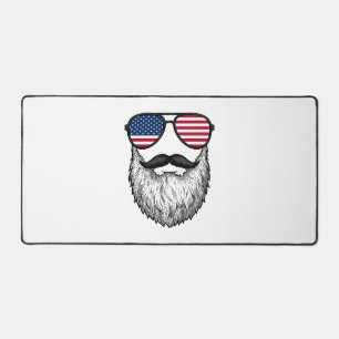 Vintage patriotische Bart-Sonnenbrille Grafik-Shir Schreibtischunterlage