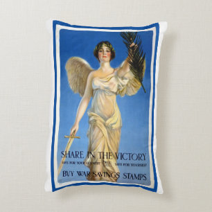 Vintage patriotische Engel-Frau, Kriegsanleihen ka Dekokissen