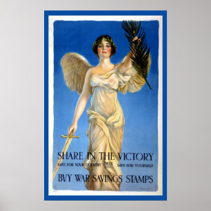 Vintage patriotische Engel-Frau, Kriegsanleihen ka Poster