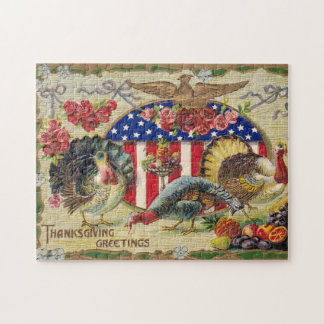 Vintage Patriotische Erntedank Grüße Puzzle