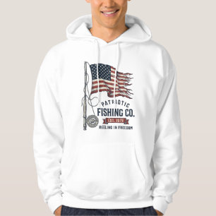 Vintage patriotische Fischerei-Flagge Vektor-Desig Hoodie