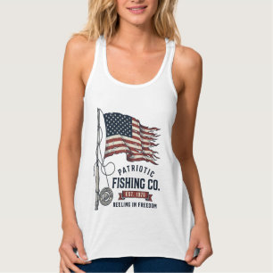 Vintage patriotische Fischerei-Flagge Vektor-Desig Tank Top