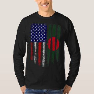 Vintage patriotische Flagge der USA in Bangladesch T-Shirt