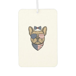 Vintage-patriotische französische Bulldogge-Vektor Autolufterfrischer