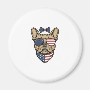 Vintage-patriotische französische Bulldogge-Vektor Magnet