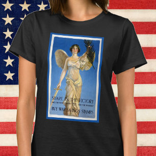 Vintage Patriotische Frau Engel, Kaufen Kriegsanle T-Shirt