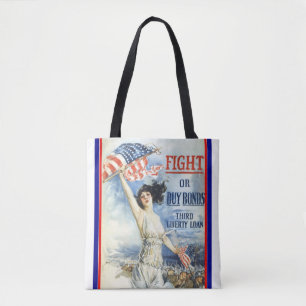 Vintage-patriotische Frau mit amerikanischer Flagg