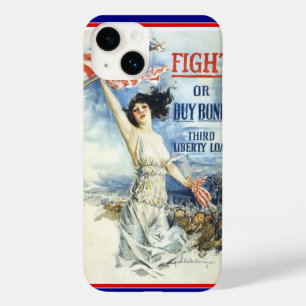 Vintage patriotische Frau mit amerikanischer Flagg Case-Mate iPhone 14 Hülle