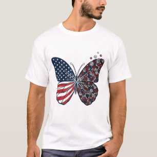 Vintage patriotische Friedensschmetterling-Vektor T-Shirt