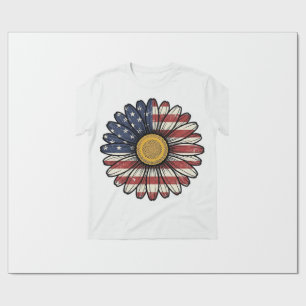 Vintage patriotische Gänseblümchen-Blumenvektorges Geschenkpapier