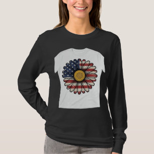 Vintage patriotische Gänseblümchen-Blumenvektorges T-Shirt