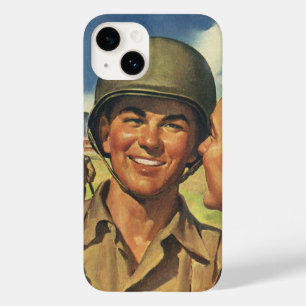 Vintage patriotische Helden, Männer mit Militärflu Case-Mate iPhone Hülle