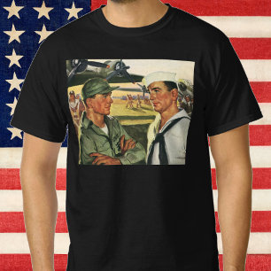 Vintage patriotische Helden, Militärangehörige in  T-Shirt