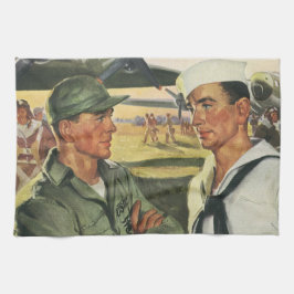 Vintage Patriotische Helden, Militäreinrichtungen Geschirrtuch