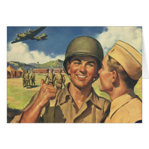 Vintage patriotische Helden, Militärflugzeug Männe