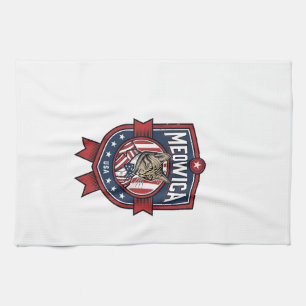 Vintage patriotische Katze Meowica USA-Shirt-Desig Geschirrtuch