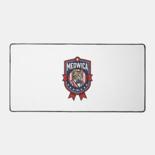 Vintage patriotische Katze Meowica USA-Shirt-Desig Schreibtischunterlage