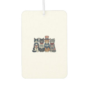Vintage patriotische Katzen USA-Shirt-Design_1 Autolufterfrischer