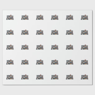 Vintage patriotische Katzen USA-Shirt-Design_1 Geschenkpapier