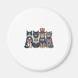 Vintage patriotische Katzen USA-Shirt-Design_1 Magnet