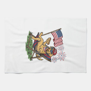 Vintage patriotische Katzen USA-Shirt-Design (2)_1 Geschirrtuch