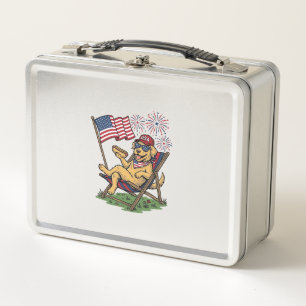 Vintage patriotische Katzen USA-Shirt-Design (2)_1 Metall Brotdose