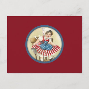 Vintage patriotische Kinder-Postkarte Postkarte