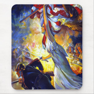 Vintage patriotische Lady Liberty amerikanische Fl Mousepad