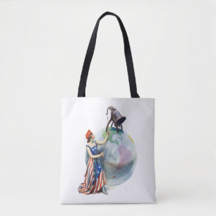 Vintage-patriotische Lady Liberty-Magazincover-Kun