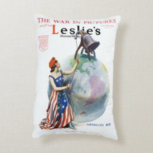 Vintage-patriotische Lady Liberty-Magazincover-Kun Dekokissen