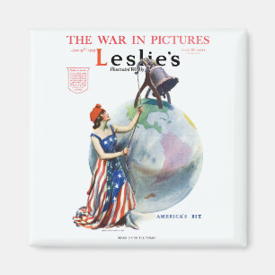 Vintage patriotische Lady Liberty-Magazincover-Kun Magnet