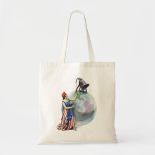 Vintage patriotische Lady Liberty-Magazincover-Kun Tragetasche