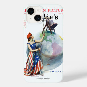 Vintage Patriotische Lady Liberty Magazine Cover A