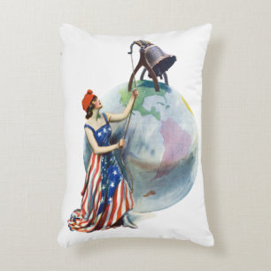 Vintage Patriotische Lady Liberty Magazine Cover A Dekokissen