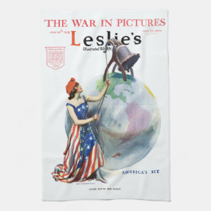 Vintage Patriotische Lady Liberty Magazine Cover A Geschirrtuch