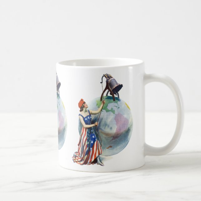 Vintage Patriotische Lady Liberty Magazine Cover A Kaffeetasse (Rechts)