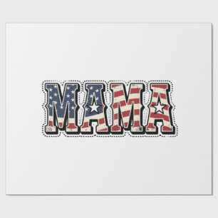 Vintage-patriotische Mama-Lettering-Shirt-Design_1 Geschenkpapier