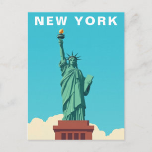 Vintage patriotische New York City Freiheitsstatue Postkarte