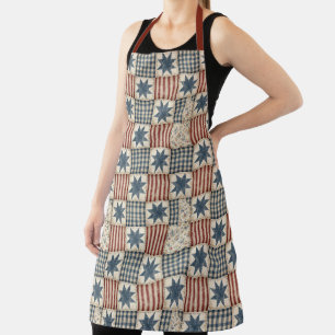 Vintage-patriotische Patchwork-Ästhetik Schürze
