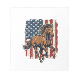 Vintage patriotische Pferd-Flagge Vektor-Shirt-Des Notizblock