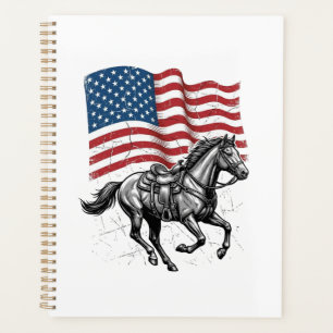 Vintage-patriotische Pferdeflagge Western-Vektorde Planer