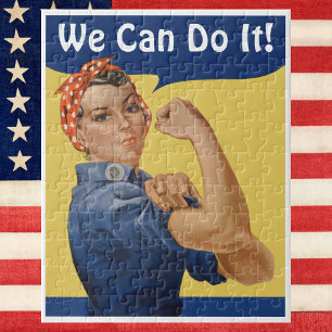 Vintage patriotische Rosie the Riveter, Wir schaff Puzzle