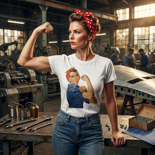 Vintage patriotische Rosie the Riveter, Wir schaff T-Shirt